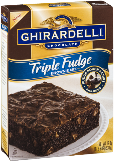 Ghirardelli Triple Fudge Brownie Mix (2 Pack) (600x600), Png Download