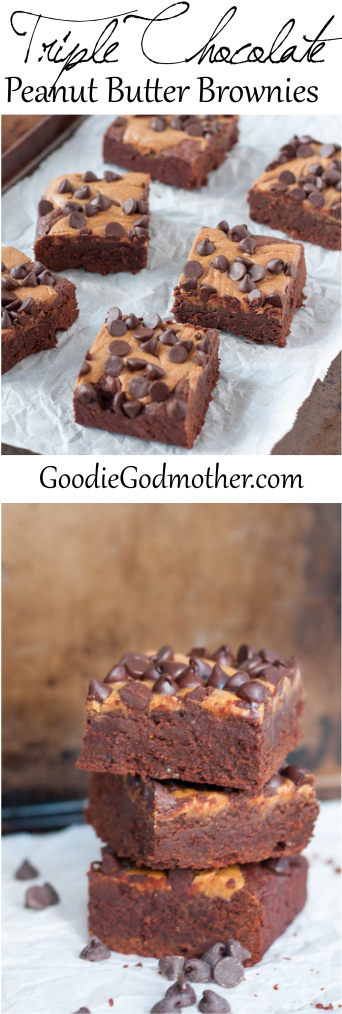 Triple Chocolate Peanut Butter Brownies - Chocolate Chocolate Chocolate (341x1024), Png Download