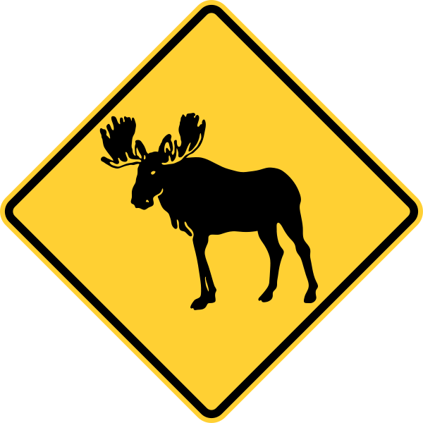 Filemutcd W1121svg Wikimedia Commons - Moose Sign Png (600x600), Png Download