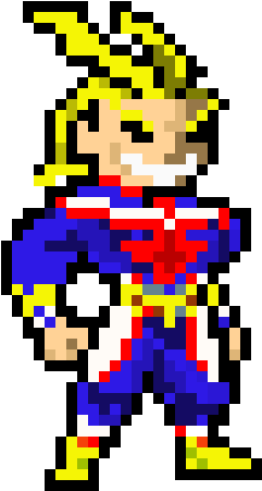 All-might - All Might Pixel Art (390x510), Png Download