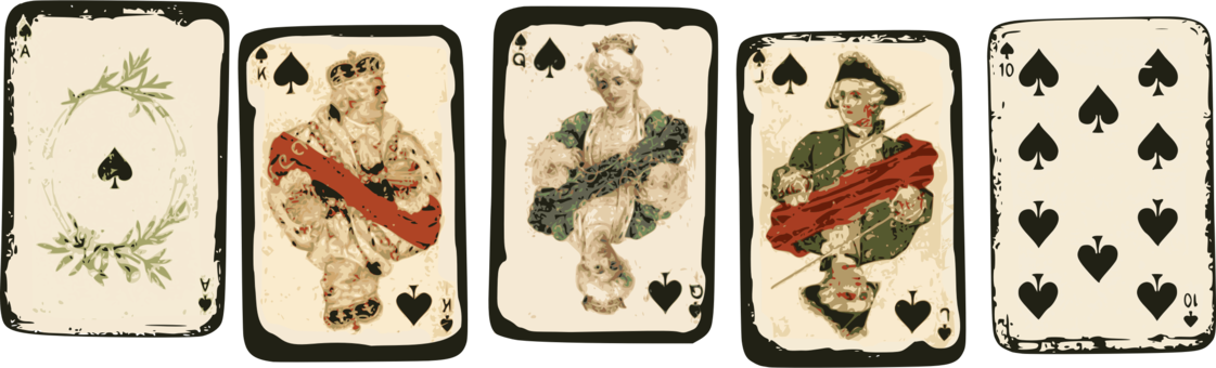Old Playing Cards Png (800x242), Png Download