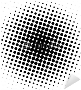 Black Spot Design Halftone Dots Sticker Pixers We Live - Pop Art Circle (400x400), Png Download