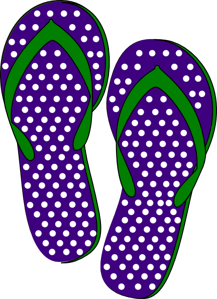 How To Set Use Purple And Green Flip Flops Clipart (432x595), Png Download