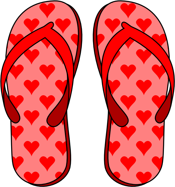 Clip Art Freeuse Download Forgetmenot Footwear Flops - Flip Flops: Notebook [book] (651x675), Png Download