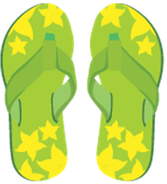 Summer - Transparent Background Beach Slippers Clipart (376x399), Png Download