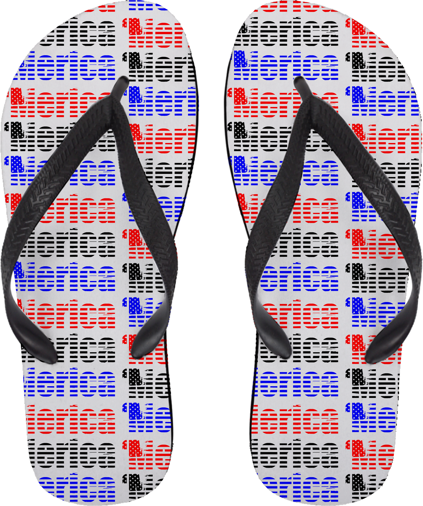 'merica Pattern Flip Flops - Customcat Hustle Until - Flip Flops - Large (1433x1714), Png Download