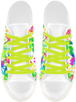 Cute Tropical Watercolor Flowers Aquila Microfiber - Shoe (500x500), Png Download