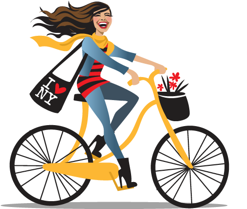 Cycle Clipart Bike Riding - Girl With Bicycle Transparent Background (553x496), Png Download