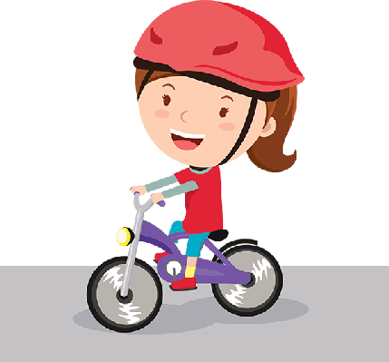 Bikes And Bicycles Girl Riding Bike Clipart The Arts - Girl Riding Bike Clipart (429x399), Png Download