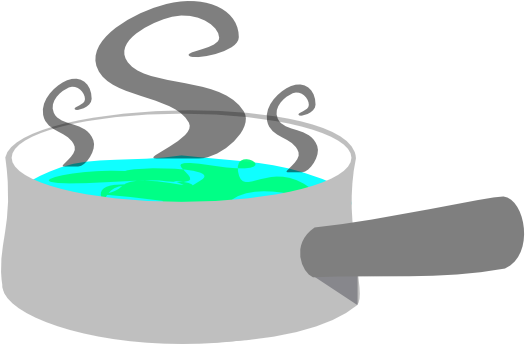 Grey Pot With Steam Clip Art At Clker - Boiling Water Clip Art (600x343), Png Download