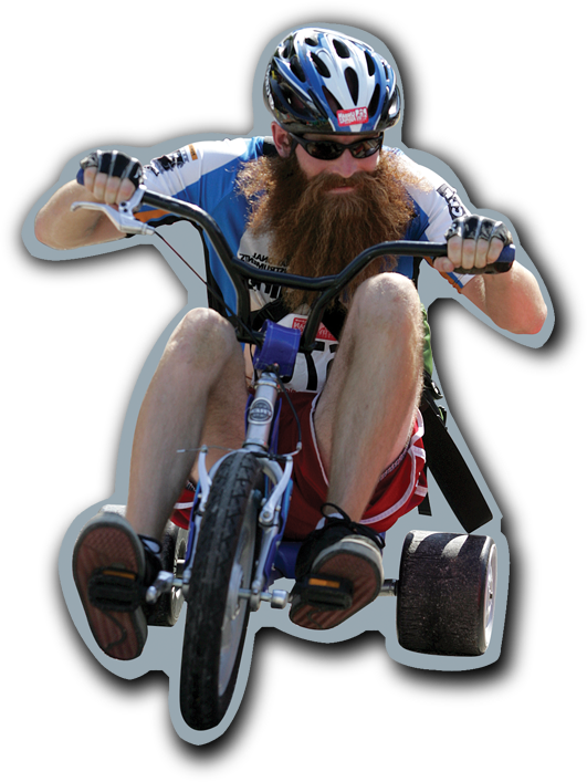 Bearded Guy On Bike (531x707), Png Download