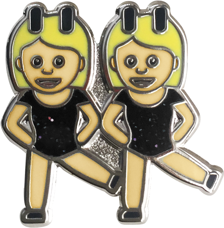 Dancing Girls Emoji Pin - Dance (918x918), Png Download