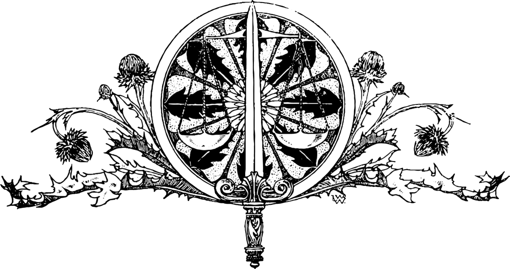 Sword And Thistle - Décoration De Page Word Rose (1000x528), Png Download