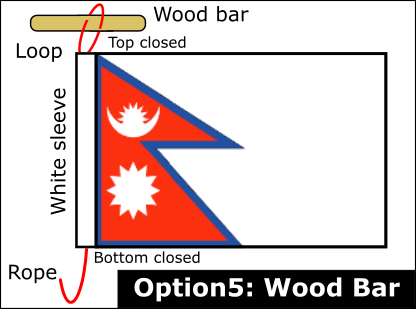 Close - - Nepal 3ft X 5ft Nylon Flag With Indoor Pole Hem And (416x309), Png Download