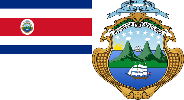 Costa Rica Flag & Coat - Escudo De La Bandera De Costa Rica (600x328), Png Download