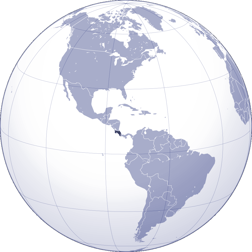 Where Is Costa Rica Located - Dünya Haritasında Panama (1000x1000), Png Download