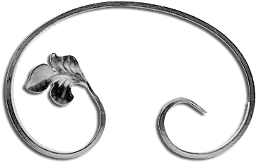 1/4"x1/2" Decorative Baroque Scroll Left 11"wx7"h" - Patton Sales Corporation (390x459), Png Download