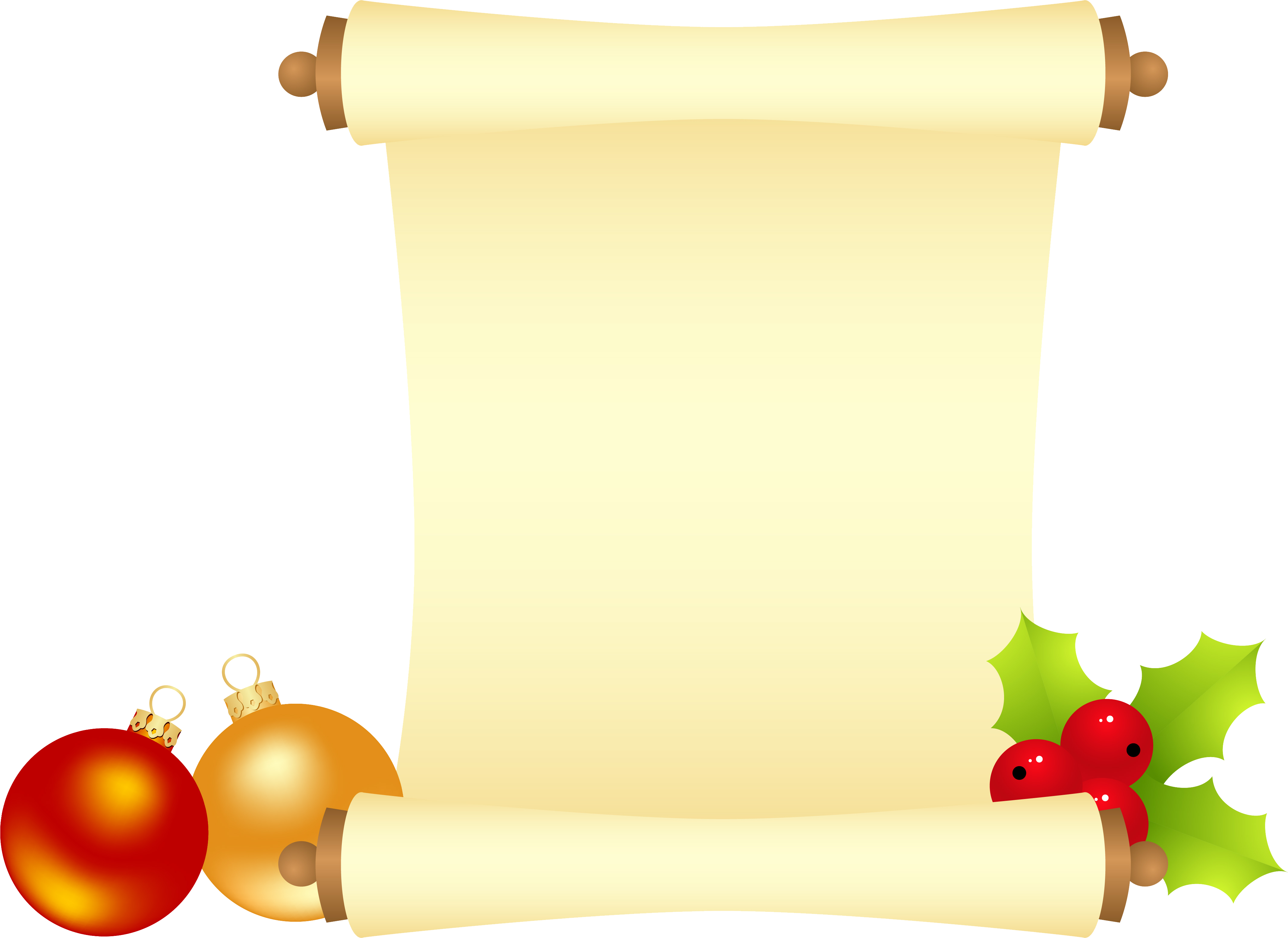 Paper Christmas Decoration Scroll - Christmas (4273x3111), Png Download