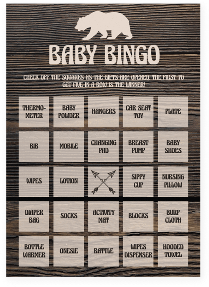 Woodland Baby Bingo Cards Printable By Littlesizzle - Bingo Card (819x1024), Png Download