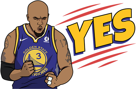 Viber Sticker «golden State Warriors» - Golden State Warriors Fabric Shower Curtain, Bathroom, (490x317), Png Download