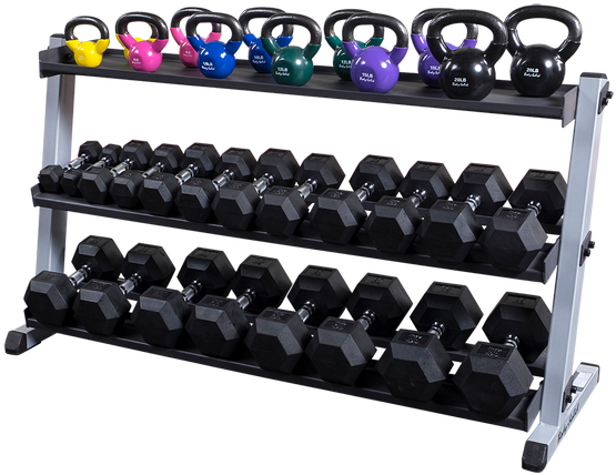 Gdr60 W/ Gkrt6 & Kbv - Kettlebell And Dumbbell Rack (600x600), Png Download