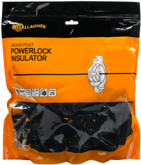 Gallagher Wood Post Powerlock Insulator 25/bag - Bag (478x358), Png Download