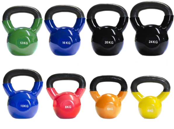 Home Gyms, Vinyl Coated Cast Iron Kettlebell - Vinyl Kettlebells (600x729), Png Download