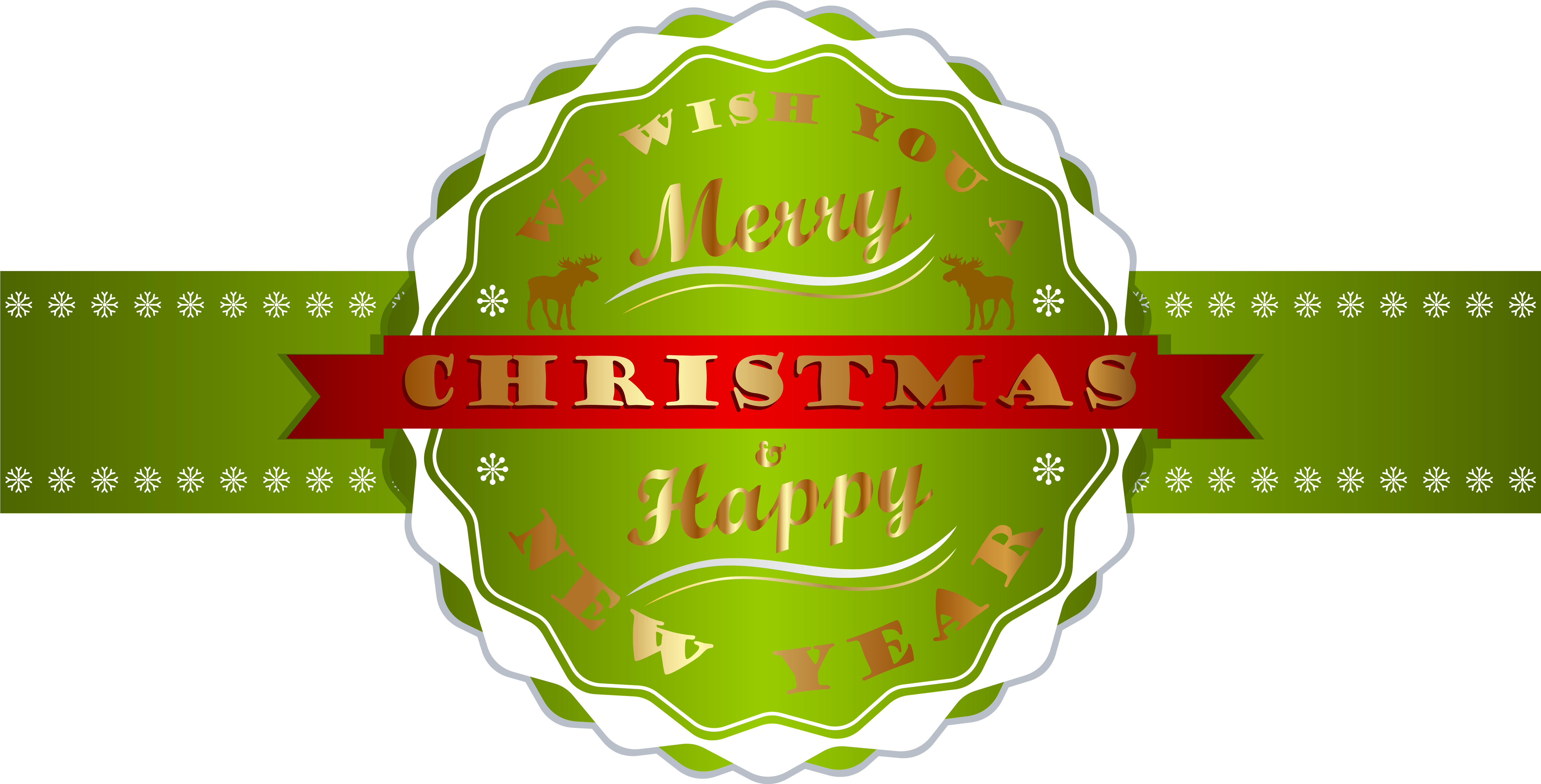 And Happy New Year Label Png Image - Christmas Day (6180x3264), Png Download