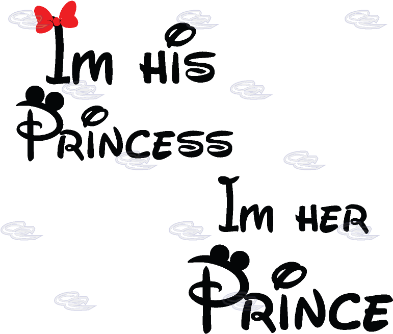 I'm His Princess I'm Her Prince Mickey Minnie Mouse (812x697), Png Download