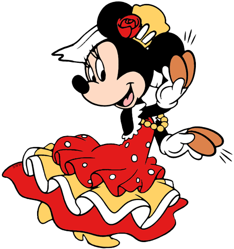 Minnie Scuba Diving Surfing Flamenco Dancing - Minnie Mouse Flamenco (473x503), Png Download