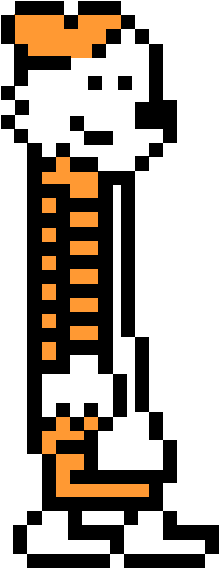 Hobbes 8-bit Nes Sprite - Calvin And Hobbes 8 Bit (583x765), Png Download
