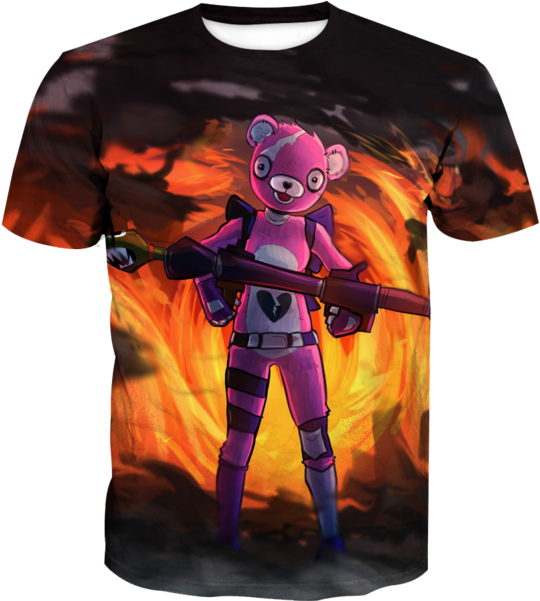 Pink Bear Skin T-shirt - Cuddle Team Leader Creepy (600x600), Png Download