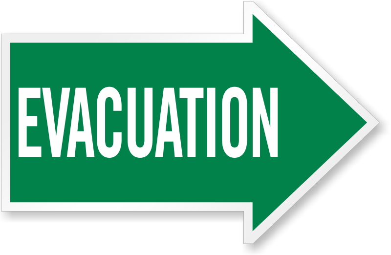 Zoom, Price, Buy - Evacuation Sign (800x522), Png Download