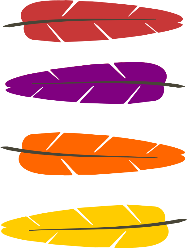 Eagle Feather Clipart At Getdrawings - Colorful Feather Clip Art (611x800), Png Download