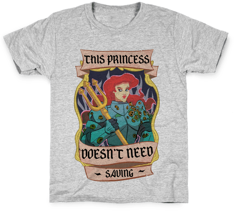This Princess Doesn't Need Saving Ariel Kids T-shirt - Hell With Beauty Sleep I Want Skinny Sleep T-shirt: (484x484), Png Download