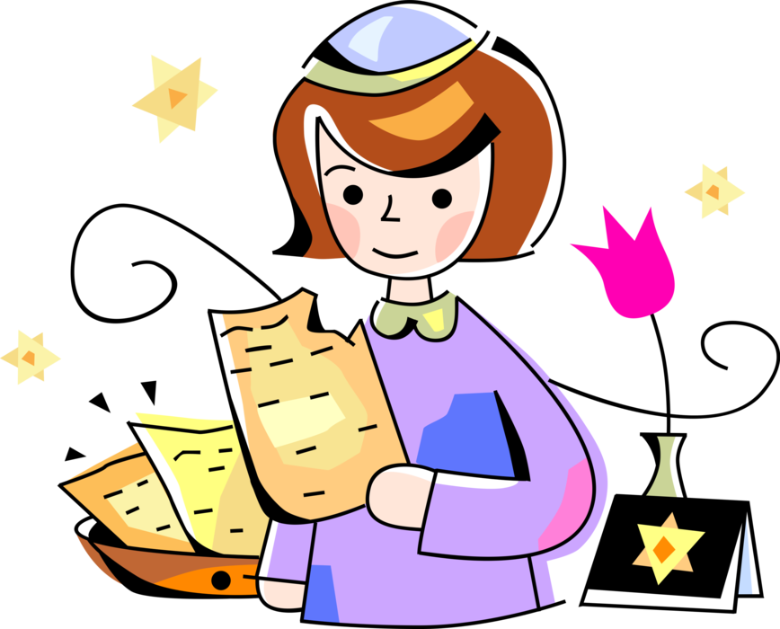 Vector Illustration Of Jewish Passover Matzah Unleavened (868x700), Png Download