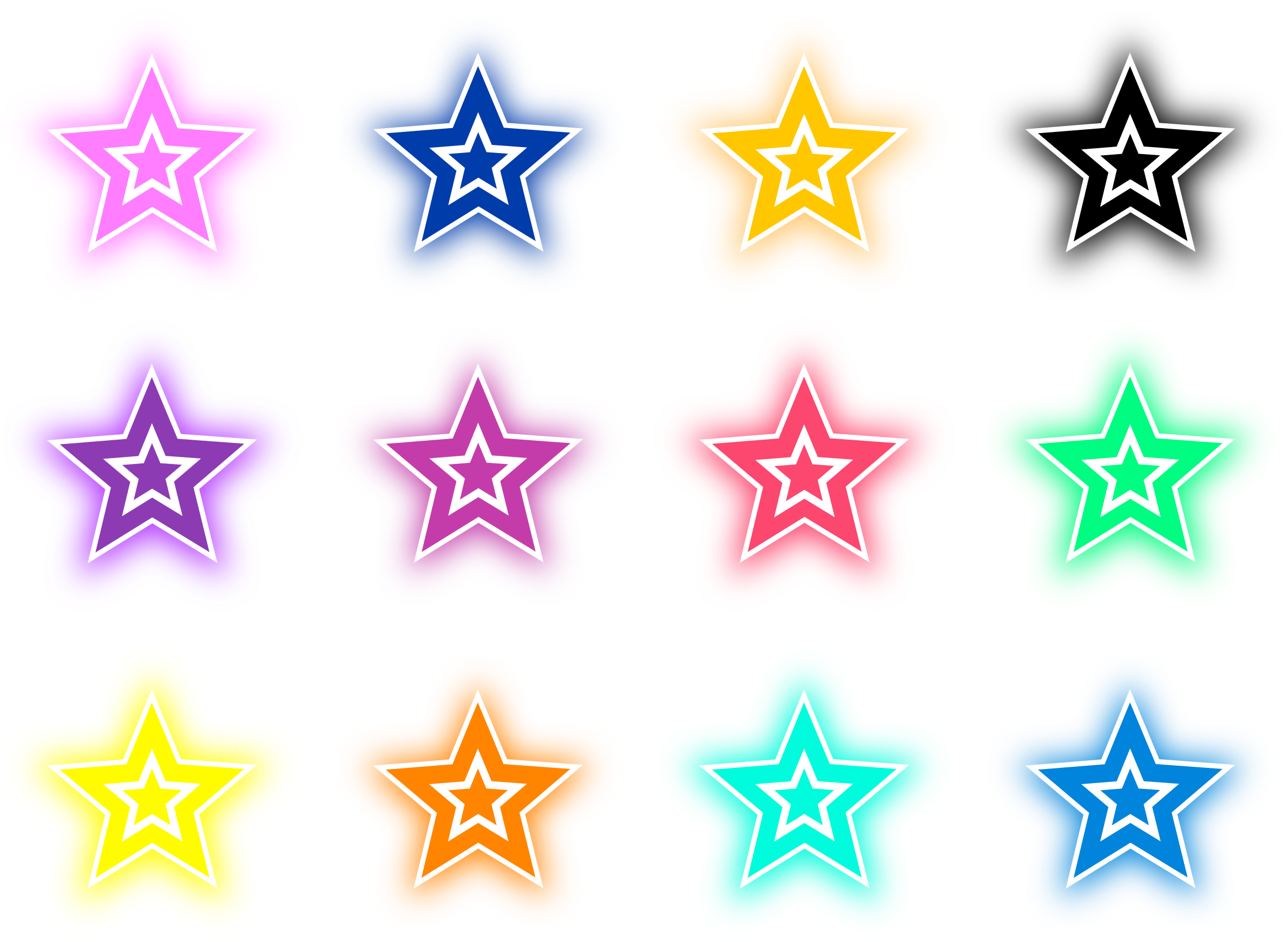 This Free Icons Png Design Of 12 Ngôi Sao Màu (2400x1751), Png Download