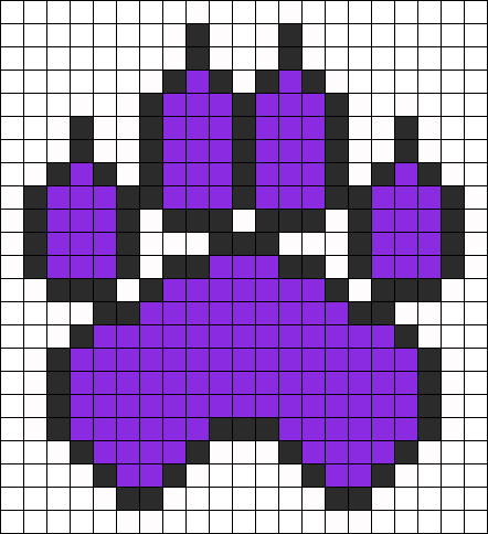 Furry Paw Perler Bead Pattern / Bead Sprite - Wolf Paw Bead Pattern (442x484), Png Download