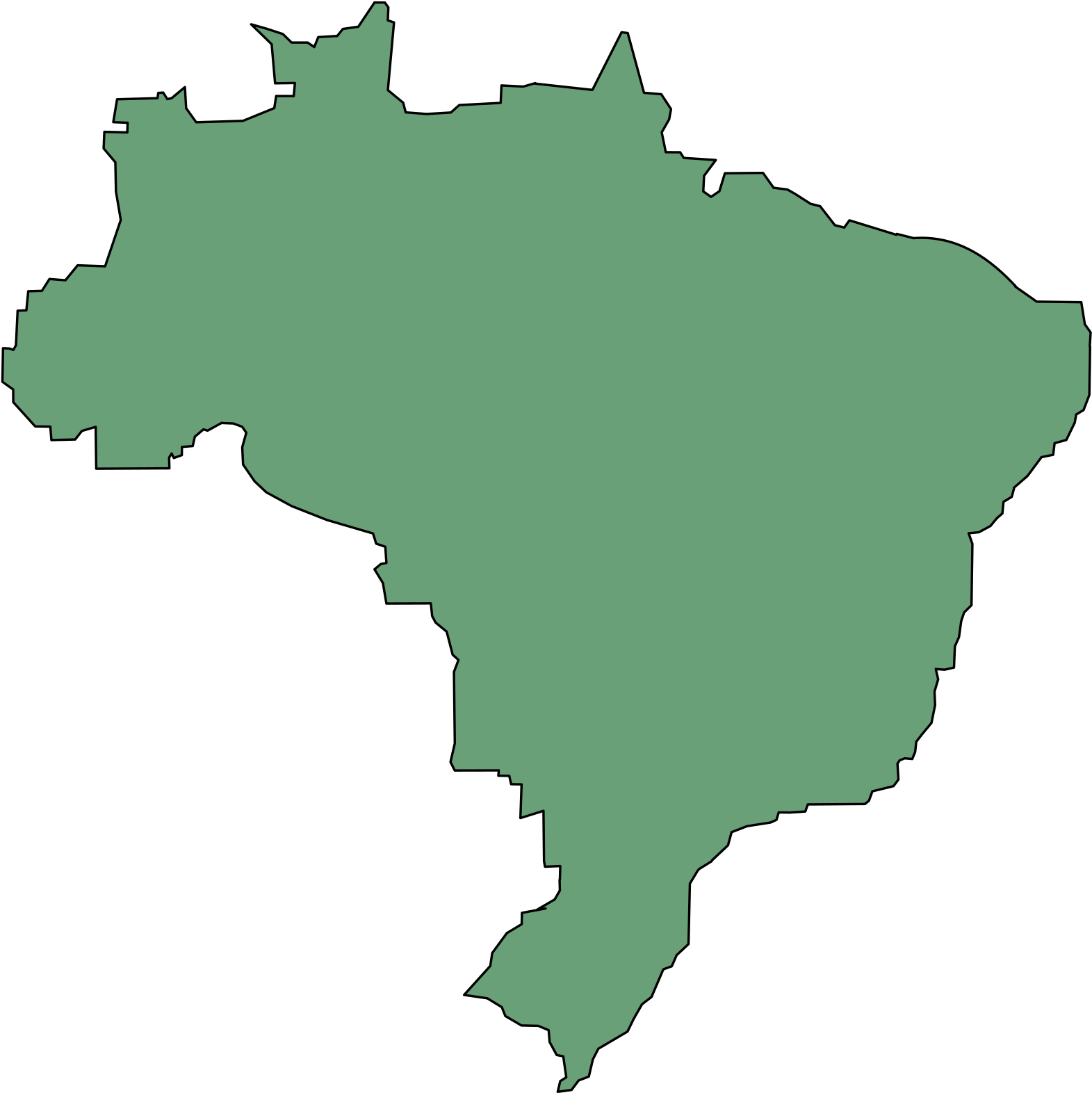Brazil Map Png (1697x2400), Png Download
