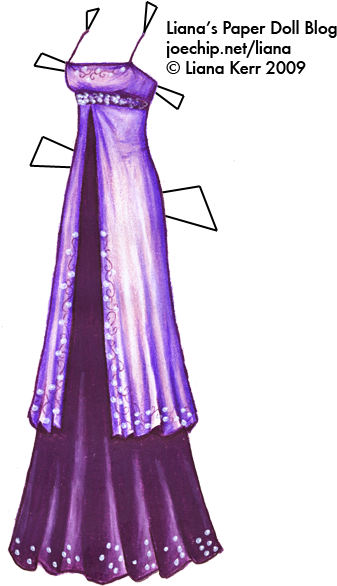 New Version Of The Purple Empire Waist Prom Dress - Light And Dark Purple Dress (363x608), Png Download