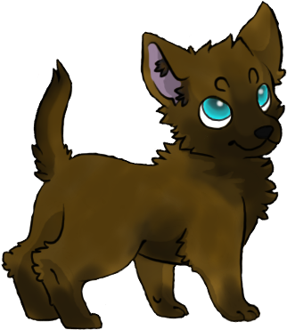Wolf Pup Brown Black Wolf - Cartoon Cute Brown Wolf (400x400), Png Download