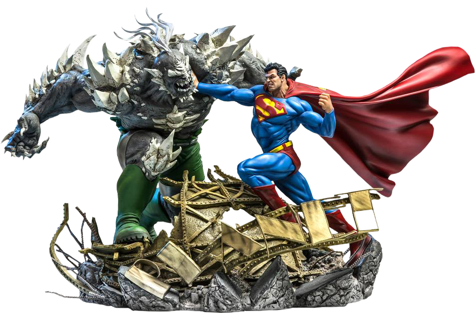 Superman - Superman Vs Doomsday Diorama (1000x643), Png Download