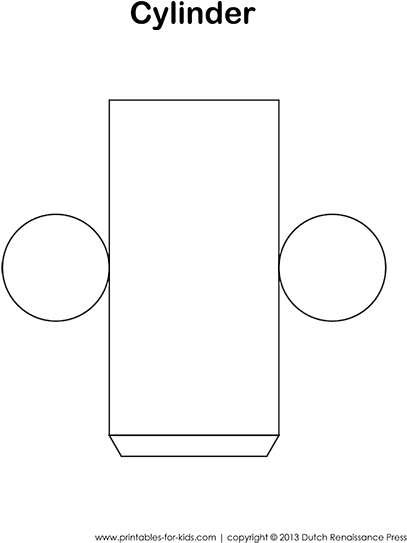 Cylinder Template Also Has Templates To Other 3d Figures - Make A 3d Cylinder (450x582), Png Download