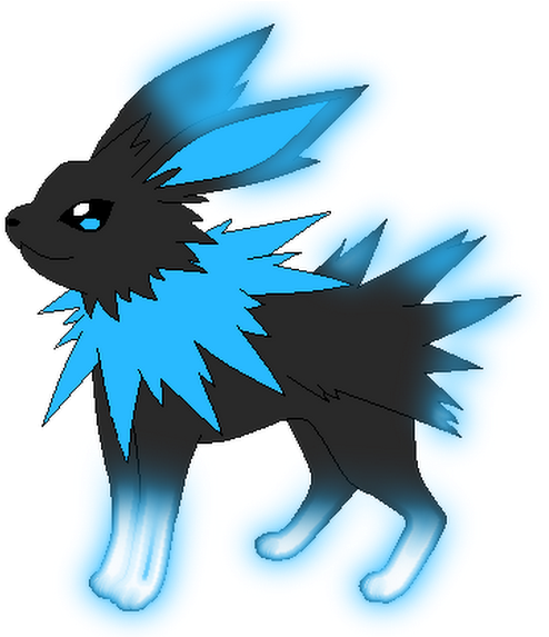 So, I Really Wasn't Forced To Become A Jolteon, I Was - Black And Blue Jolteon (530x572), Png Download