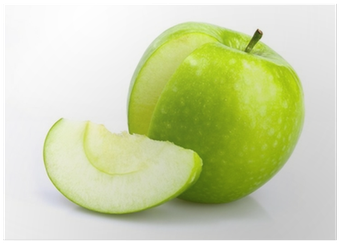 Green Apple With Cut And Slice On White Background - Granny Smith (400x400), Png Download