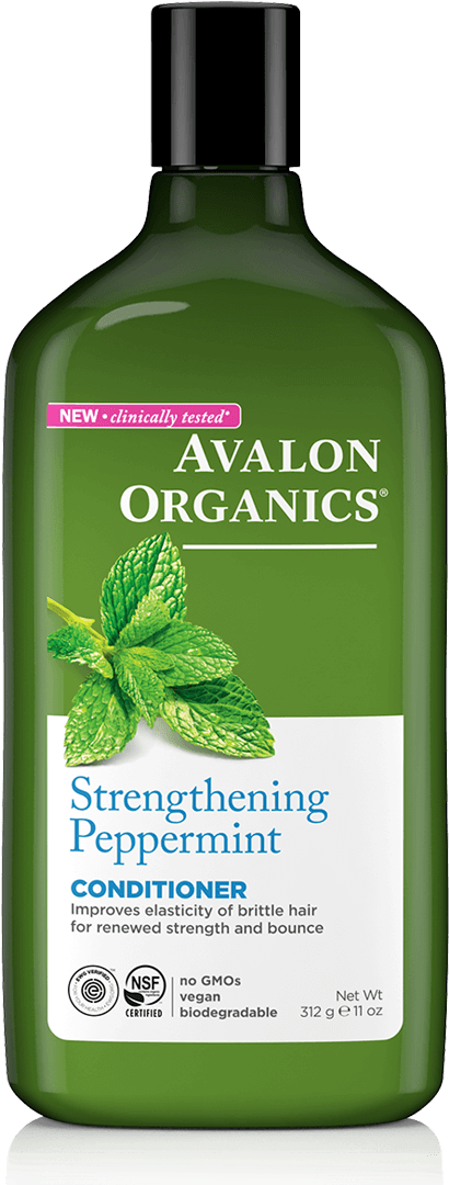 Hair Strengthening Conditioner - Avalon Organics Conditioner Strengthening Peppermint (580x1124), Png Download