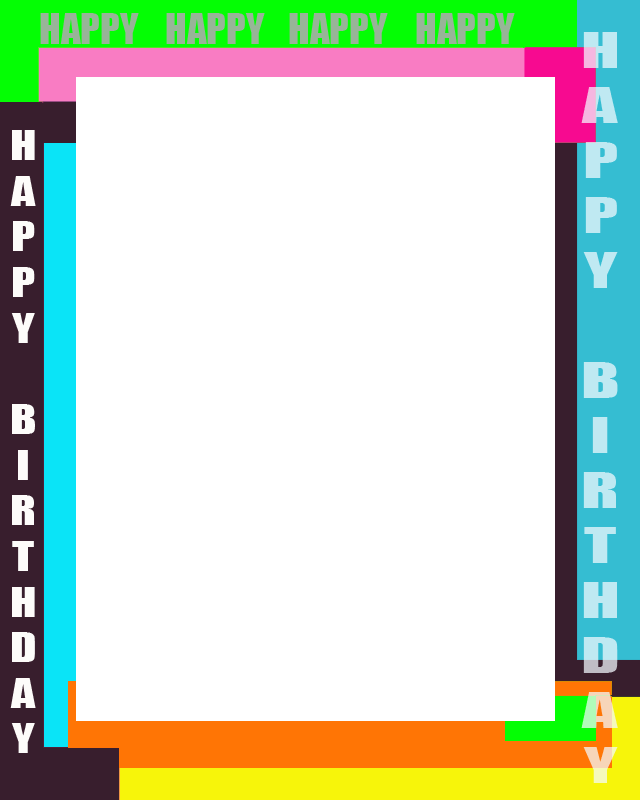 Happy Birthday Magazine Frame - Happy Birthday Frame Png (640x800), Png Download