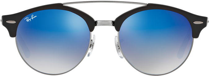 Ray-ban Rb4346 62507q T - Ray Ban Double Bridge Sunglasses Blue (1000x500), Png Download