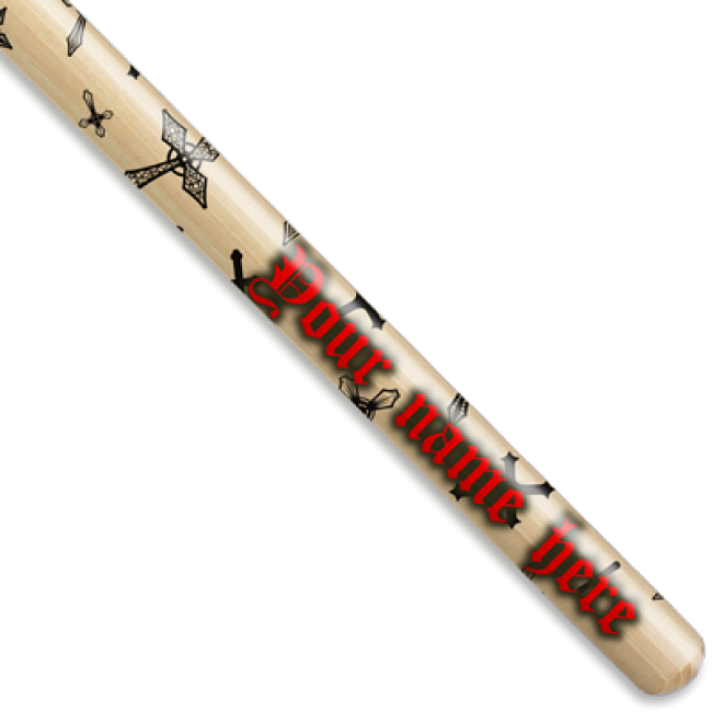 Black Crosses Personalized Custom Drumsticks - Candle (650x650), Png Download
