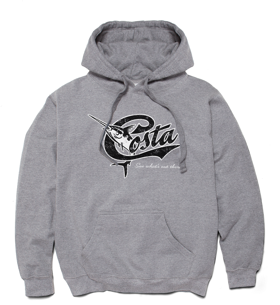 Costa Del Mar Retro Hoodie In Gray, Size S, Angle - Costa Del Mar Logo Hoody Grey - Xxl (2000x1000), Png Download